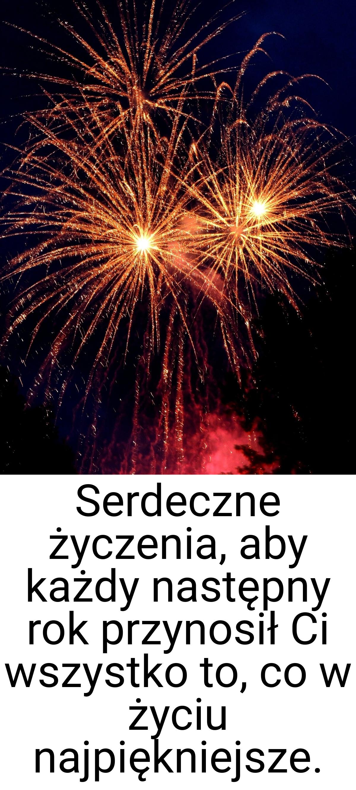 Serdeczne życzenia, aby każdy następny rok przynosił Ci