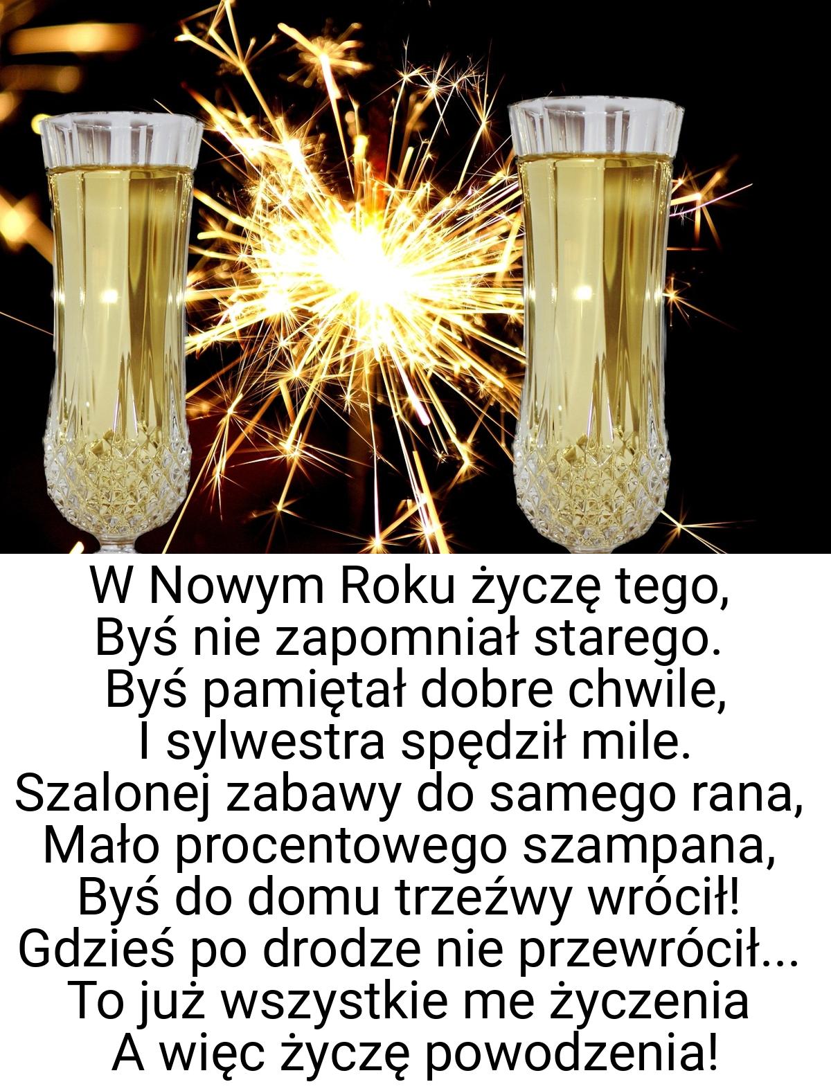 W Nowym Roku życzę tego, Byś nie zapomniał starego. Byś