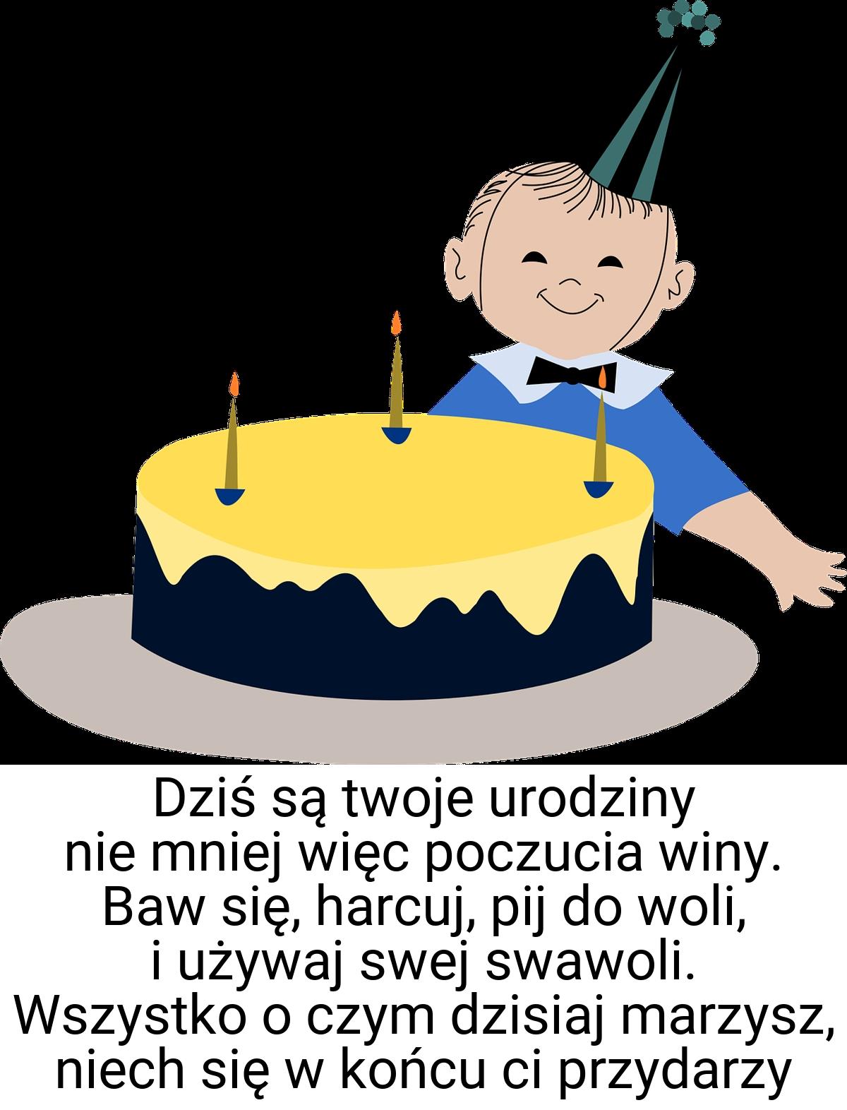 Dziś są twoje urodziny nie mniej więc poczucia winy. Baw