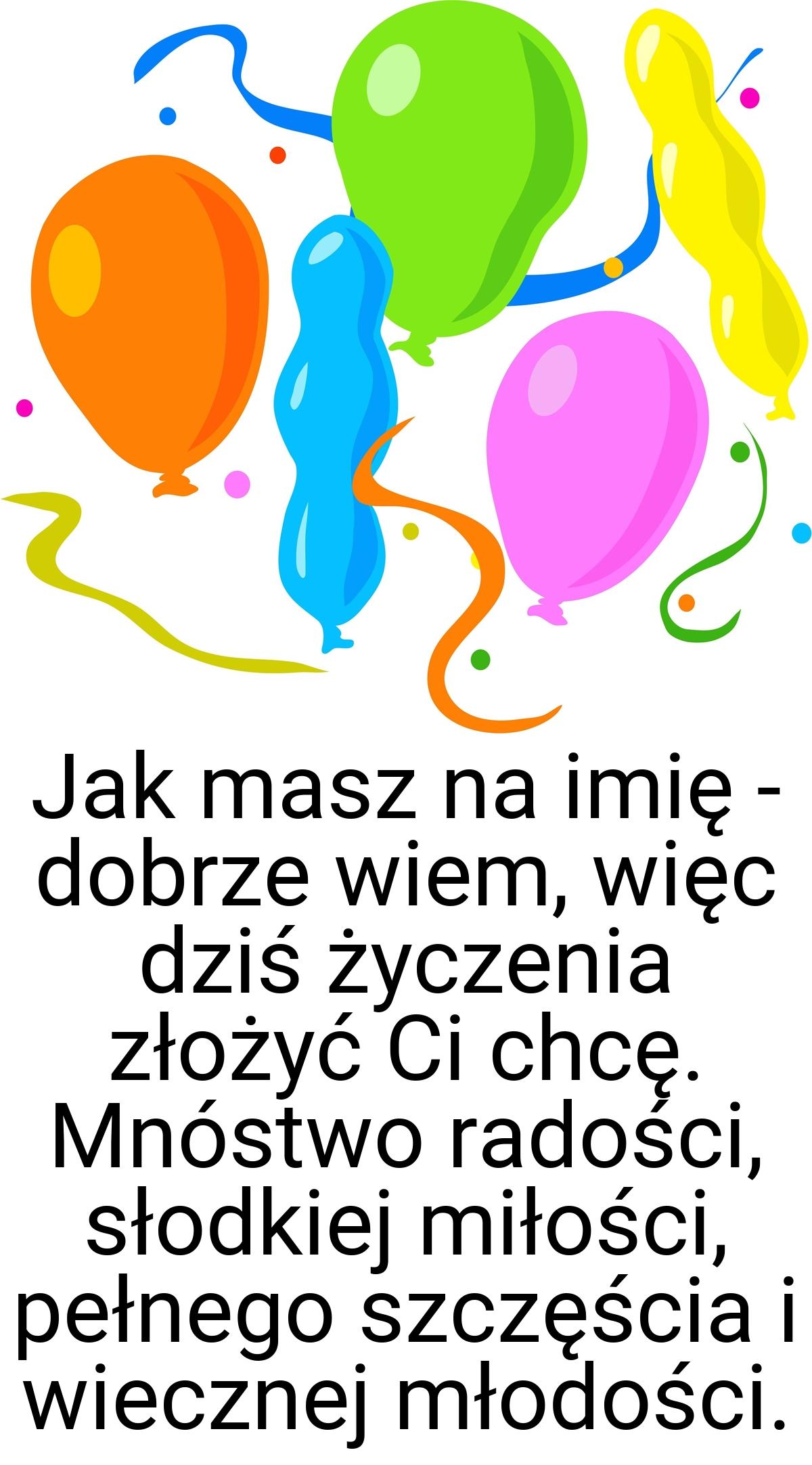 Jak masz na imię - dobrze wiem, więc dziś życzenia złożyć