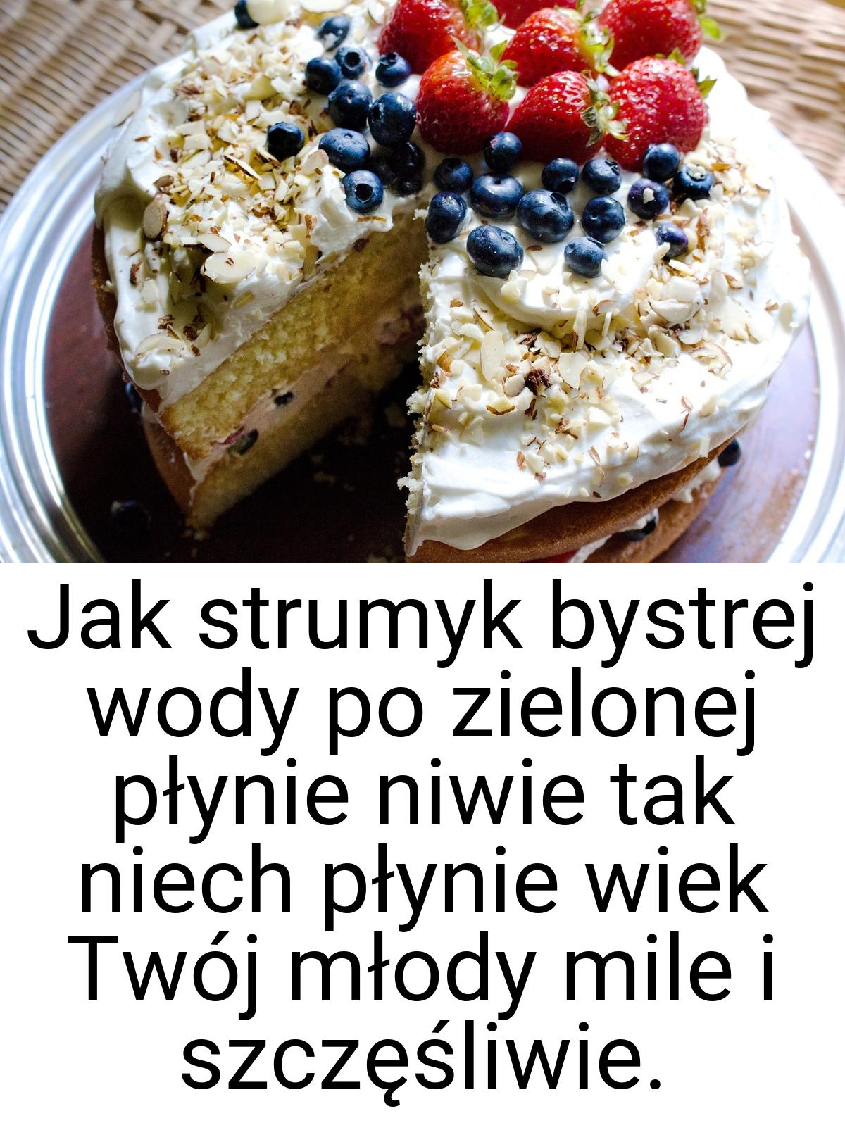 Jak strumyk bystrej wody po zielonej płynie niwie tak niech