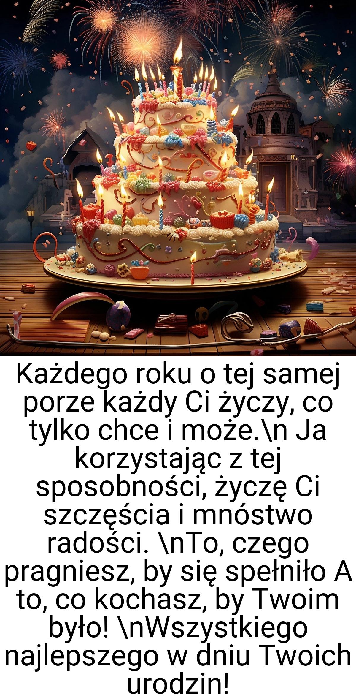 Każdego roku o tej samej porze każdy Ci życzy, co tylko