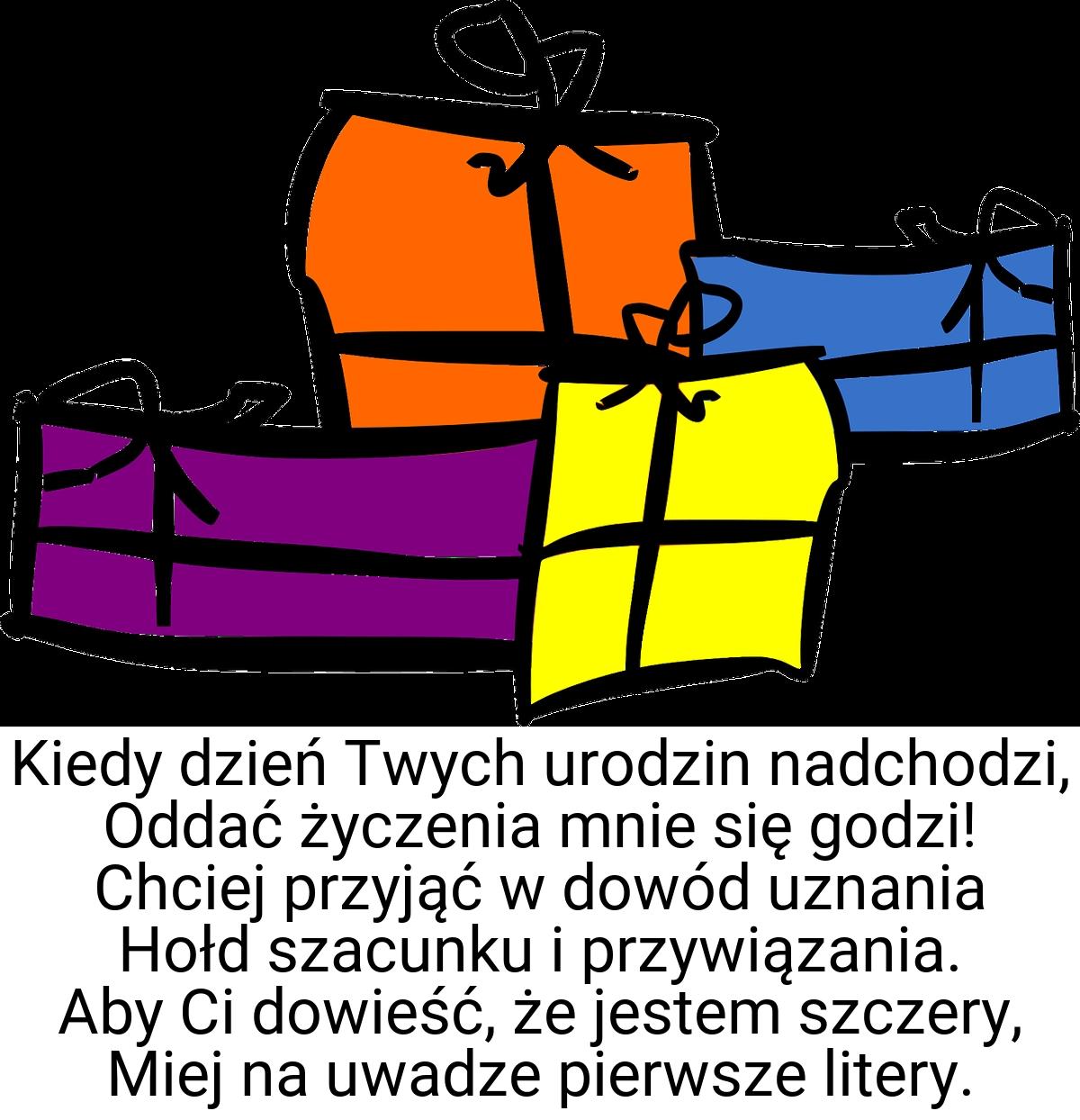 Kiedy dzień Twych urodzin nadchodzi, Oddać życzenia mnie