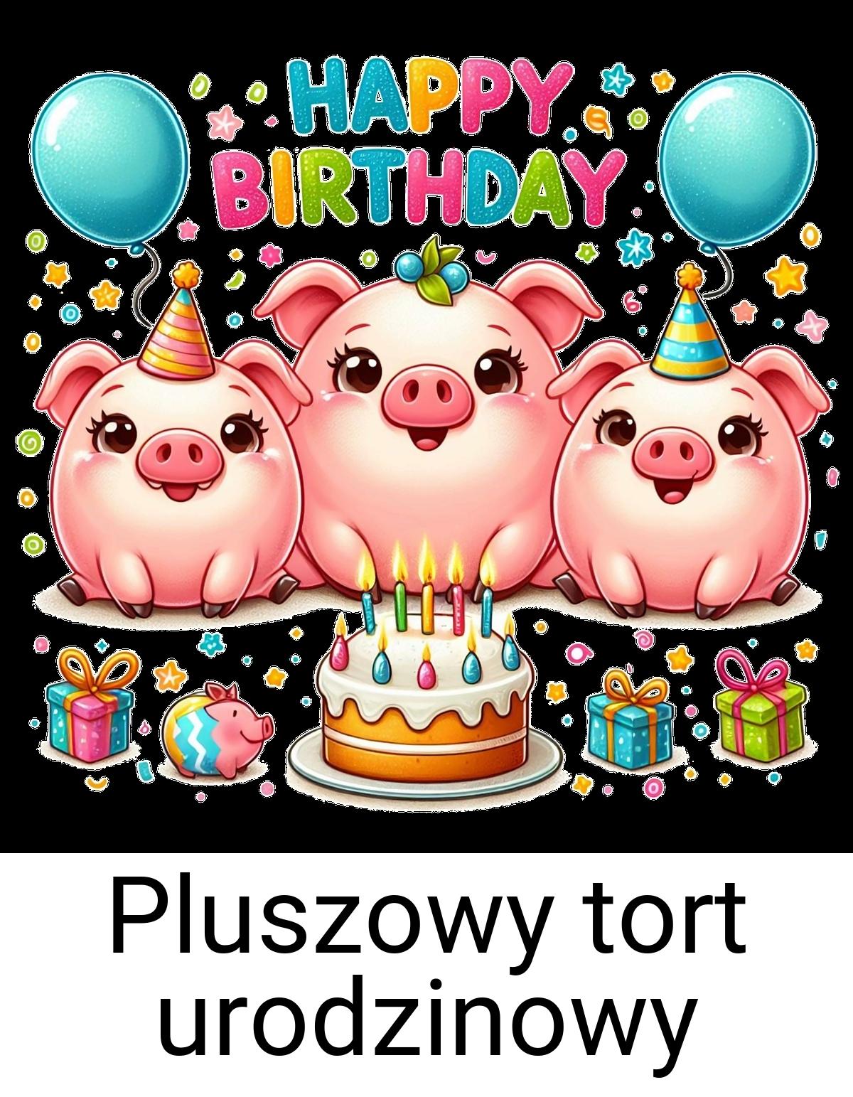 Pluszowy tort urodzinowy