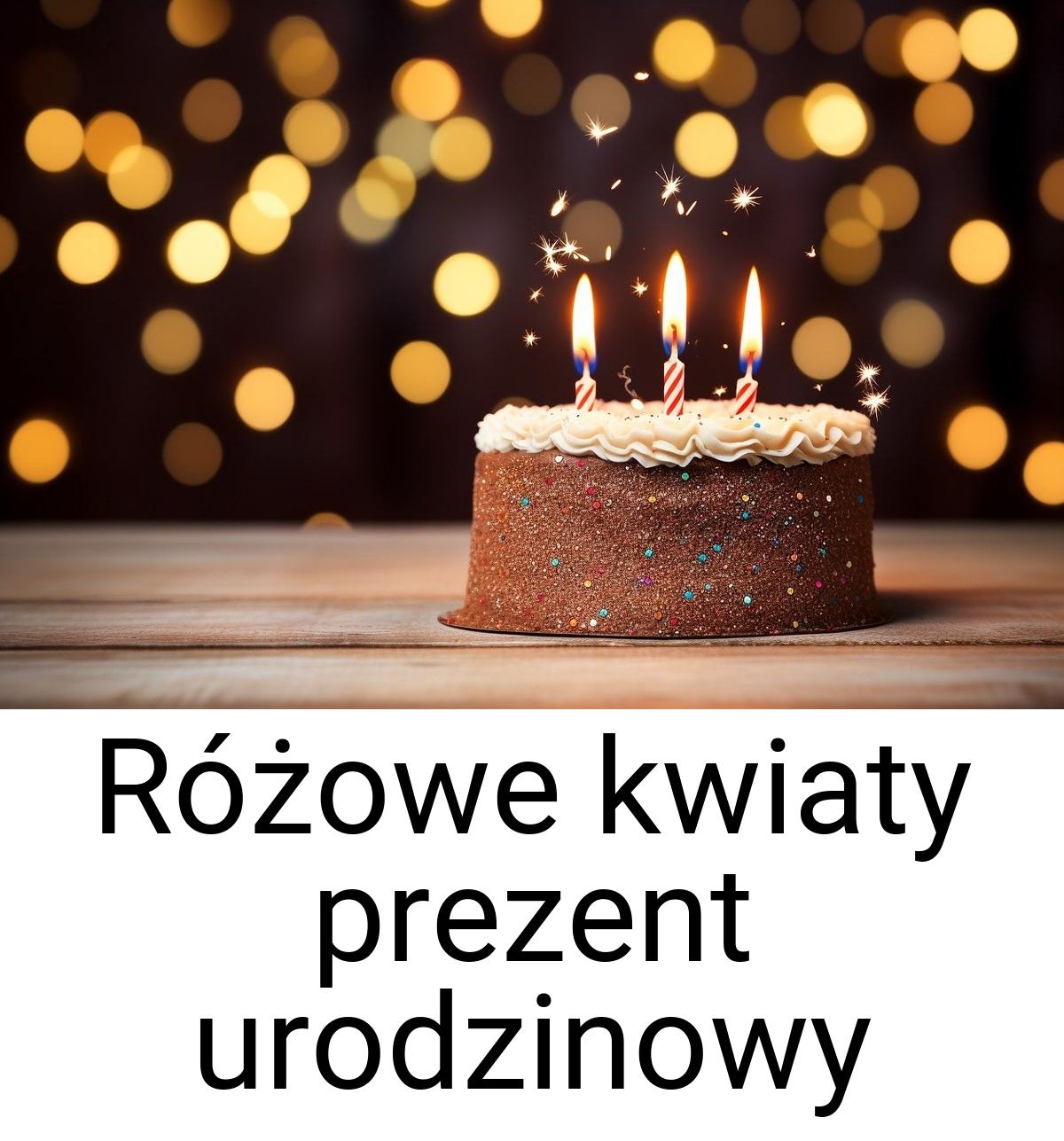 Różowe kwiaty prezent urodzinowy