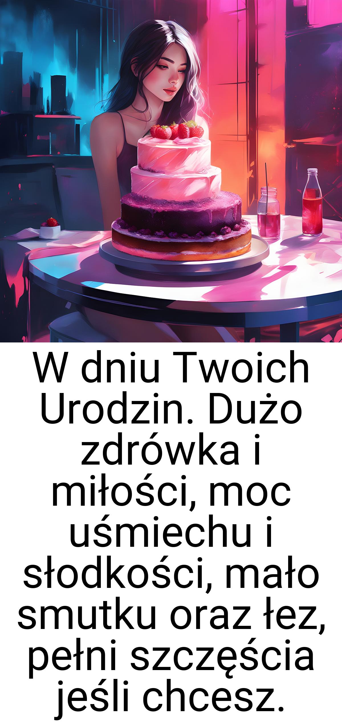 W dniu Twoich Urodzin. Dużo zdrówka i miłości, moc uśmiechu