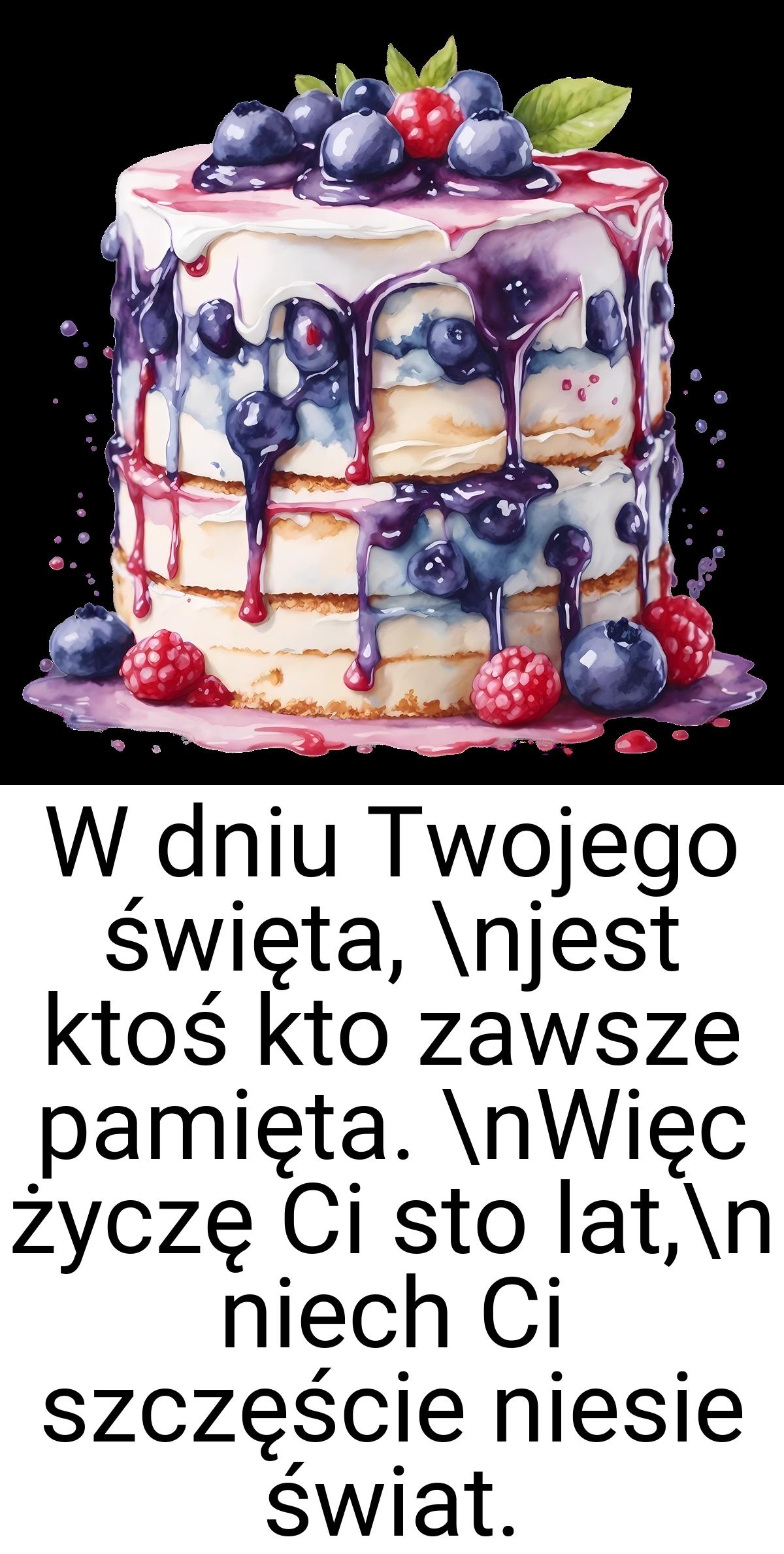 W dniu Twojego święta, \njest ktoś kto zawsze pamięta