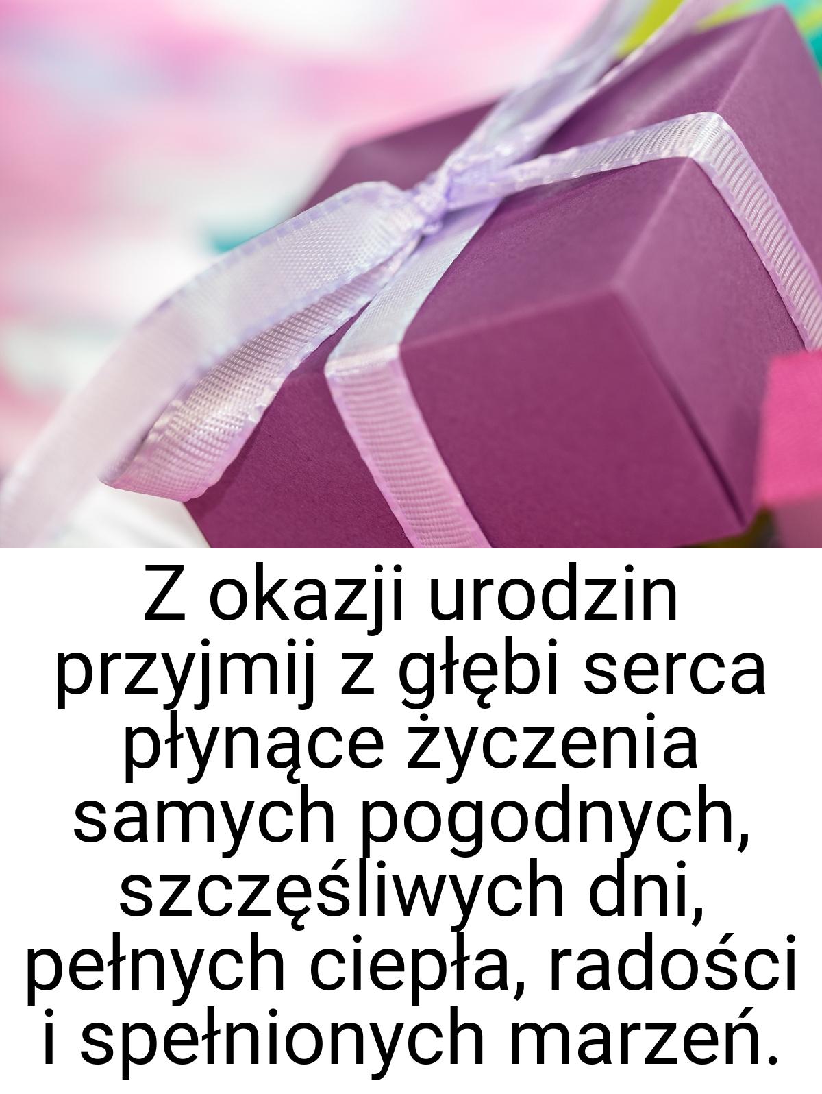 Z okazji urodzin przyjmij z głębi serca płynące życzenia