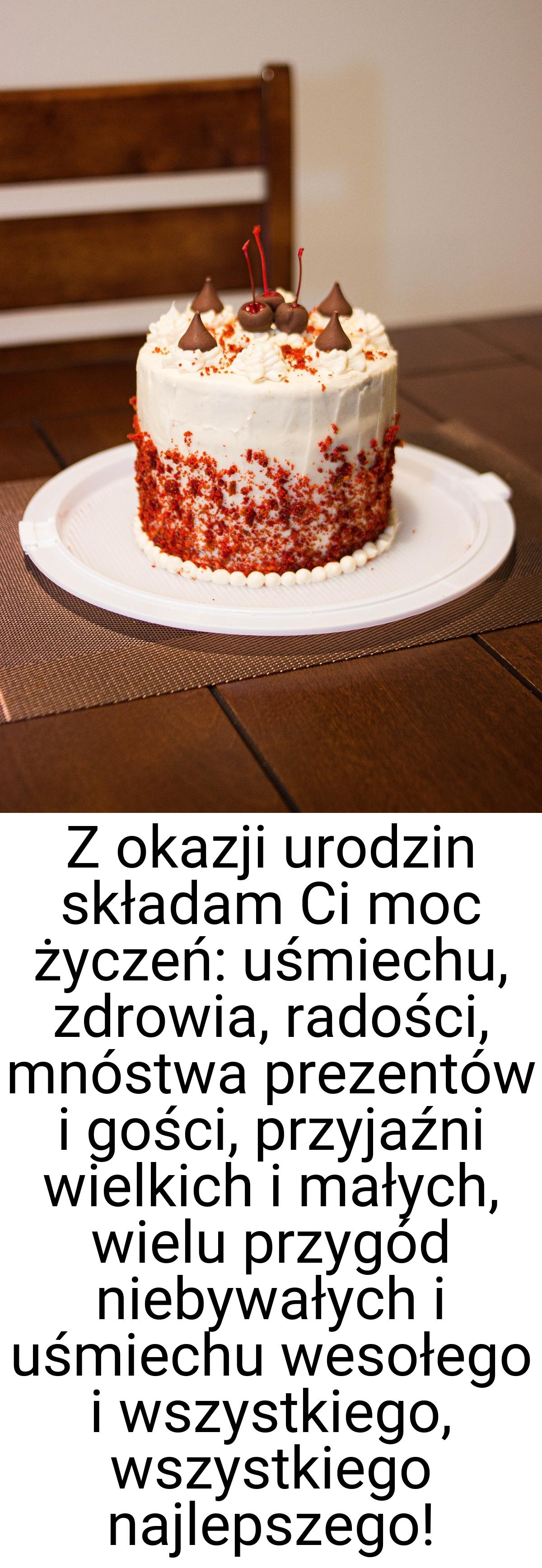 Z okazji urodzin składam Ci moc życzeń: uśmiechu, zdrowia