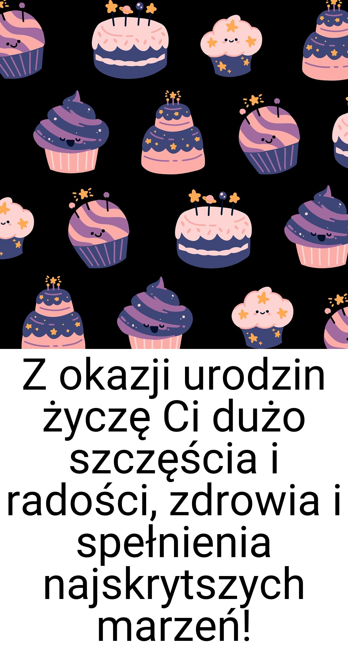 Z okazji urodzin życzę Ci dużo szczęścia i radości, zdrowia