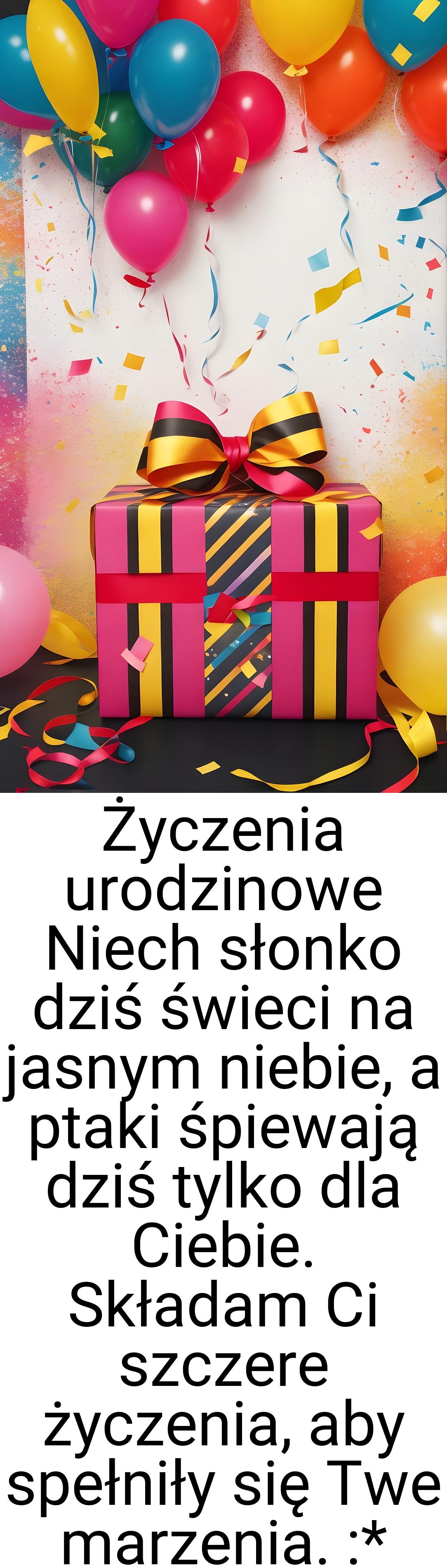 Życzenia urodzinowe Niech słonko dziś świeci na jasnym