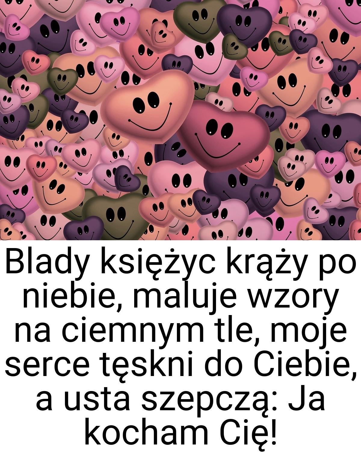 Blady księżyc krąży po niebie, maluje wzory na ciemnym tle