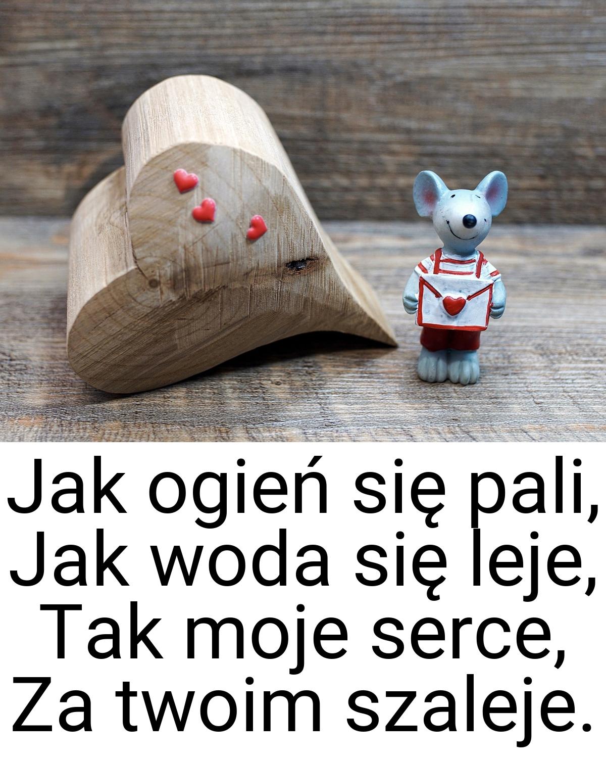 Jak ogień się pali, Jak woda się leje, Tak moje serce, Za