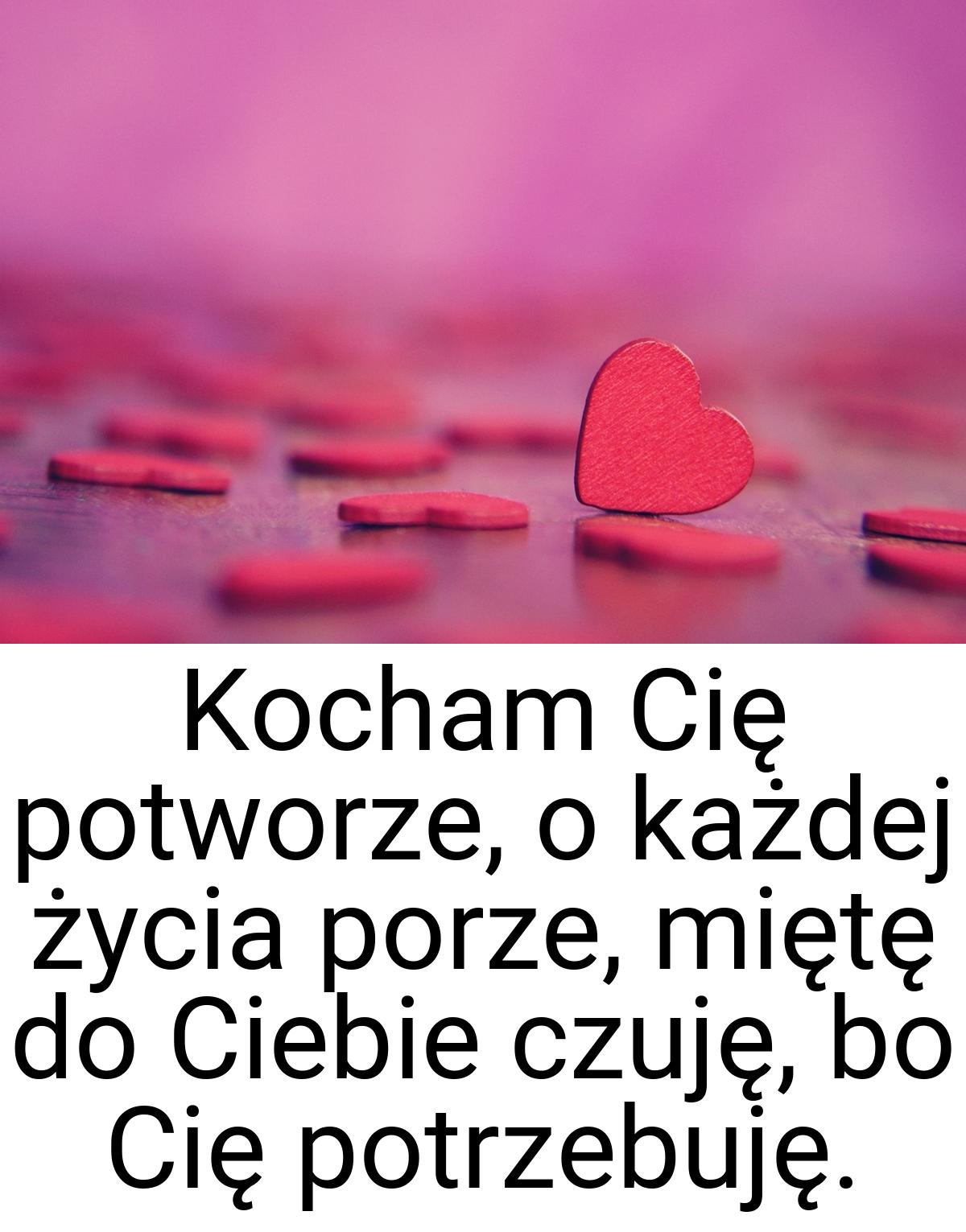 Kocham Cię potworze, o każdej życia porze, miętę do Ciebie