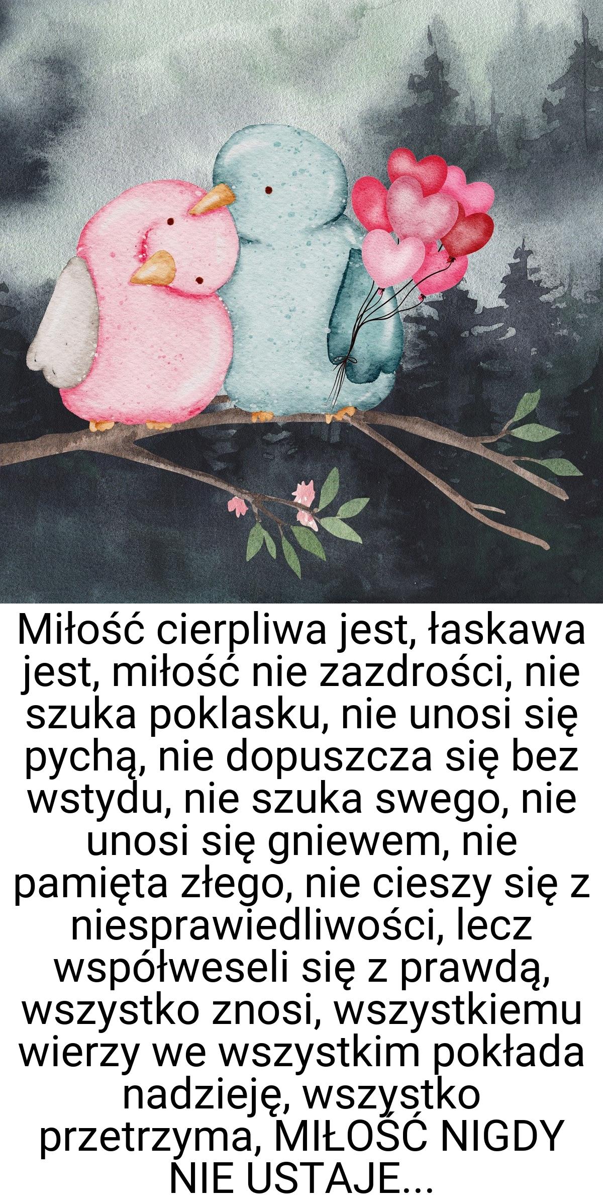 Miłość cierpliwa jest, łaskawa jest, miłość nie zazdrości