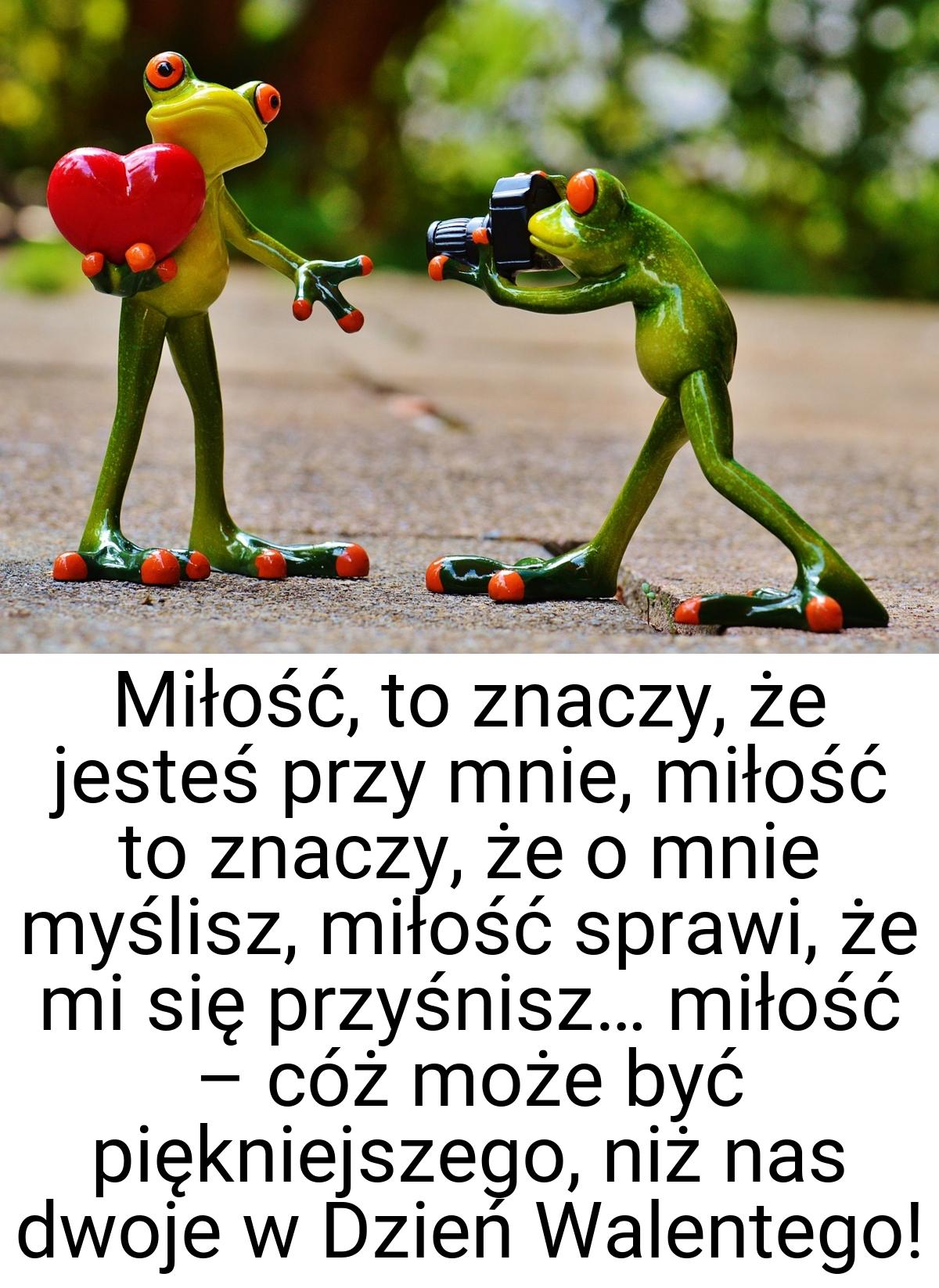 Miłość, to znaczy, że jesteś przy mnie, miłość to znaczy