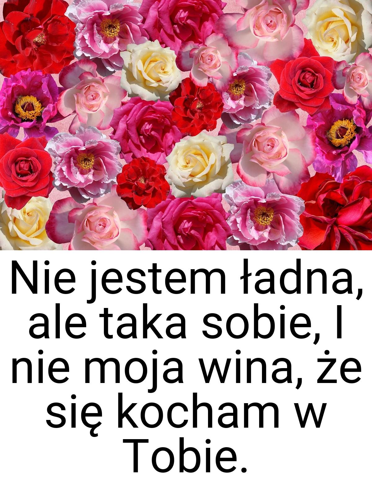 Nie jestem ładna, ale taka sobie, I nie moja wina, że się