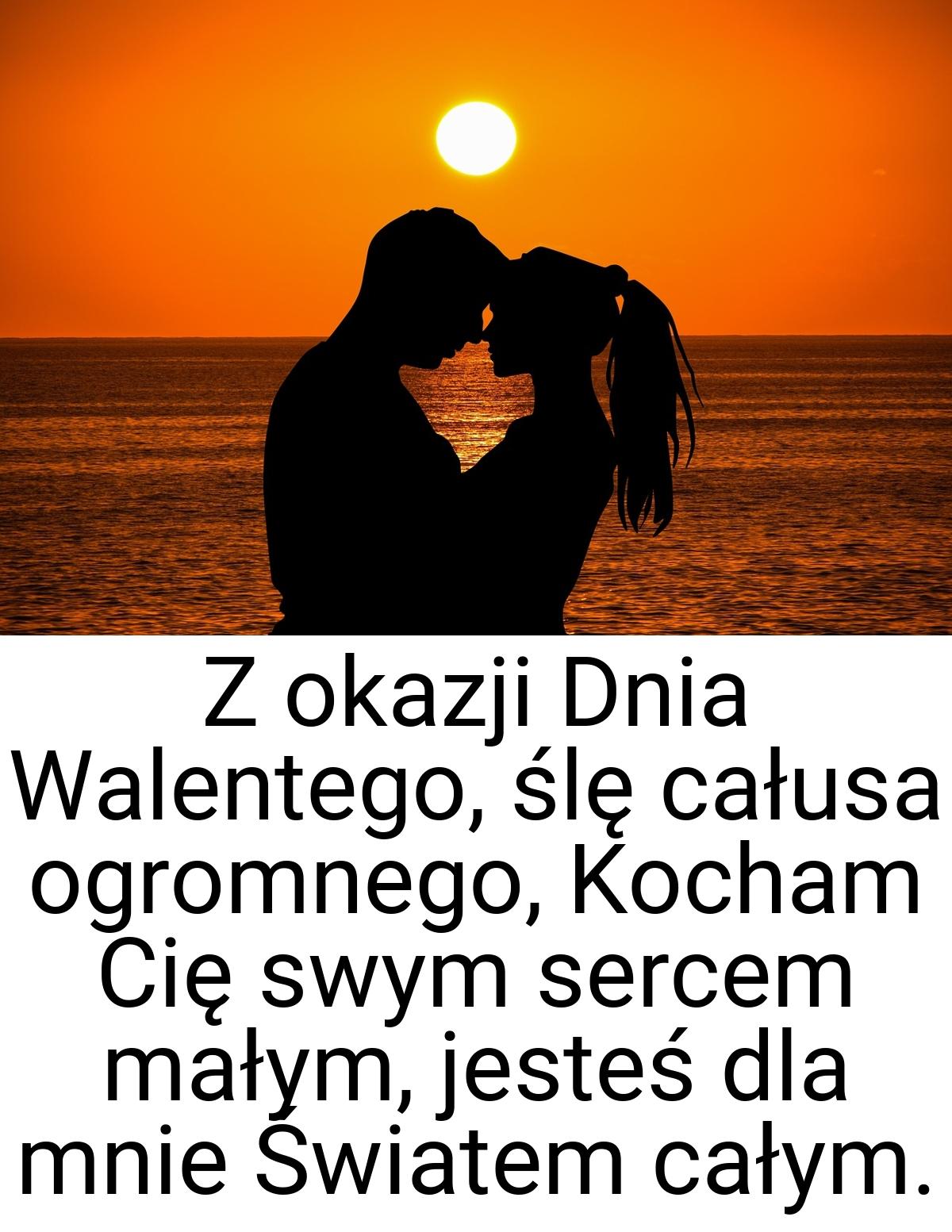 Z okazji Dnia Walentego, ślę całusa ogromnego, Kocham Cię