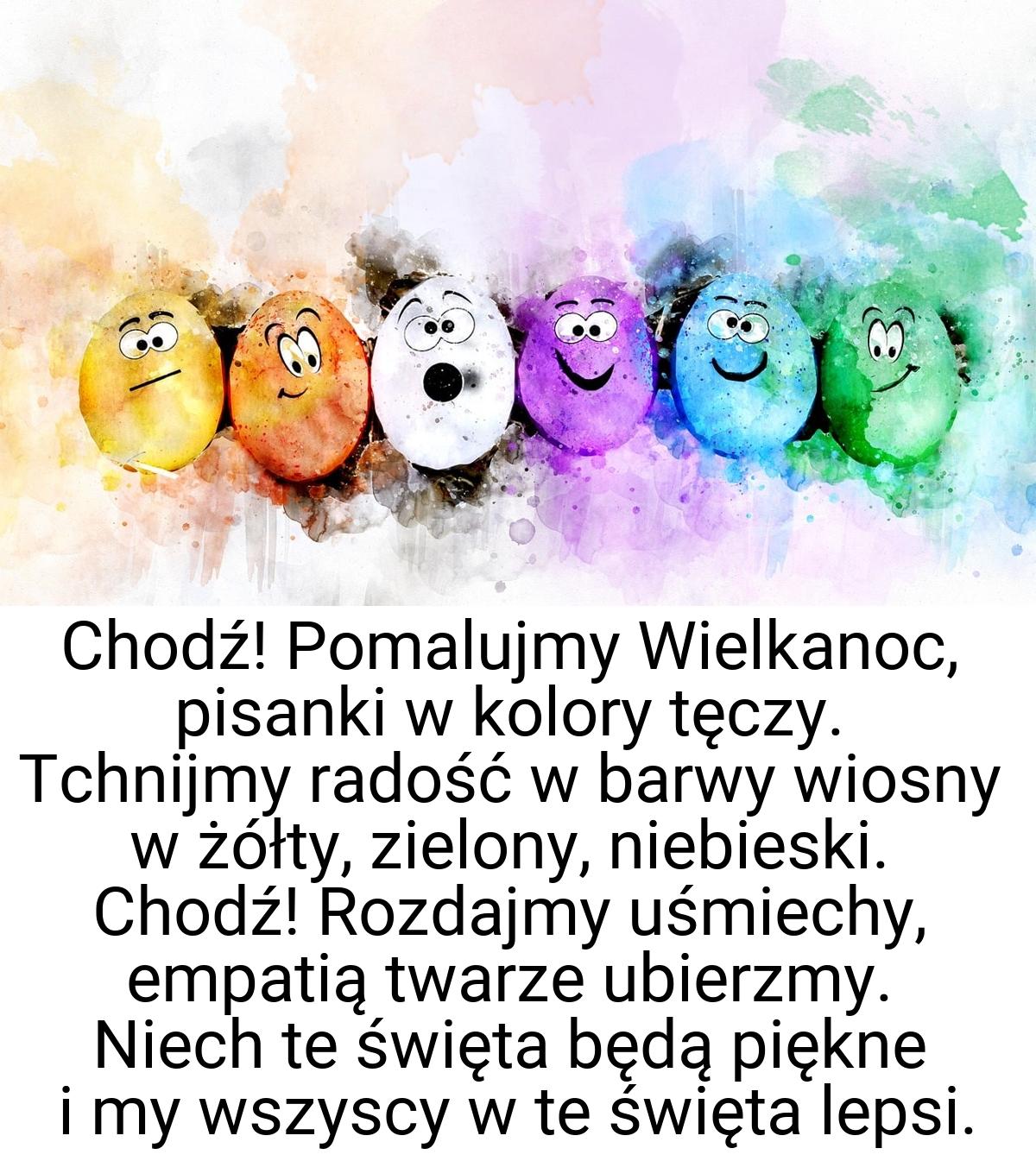 Chodź! Pomalujmy Wielkanoc, pisanki w kolory tęczy