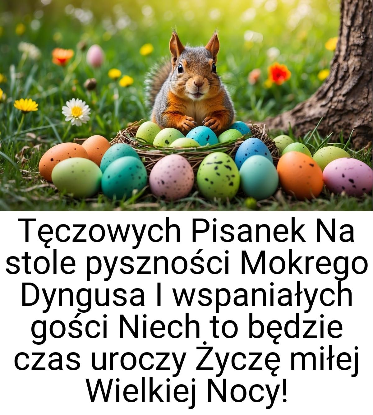 Tęczowych Pisanek Na stole pyszności Mokrego Dyngusa I