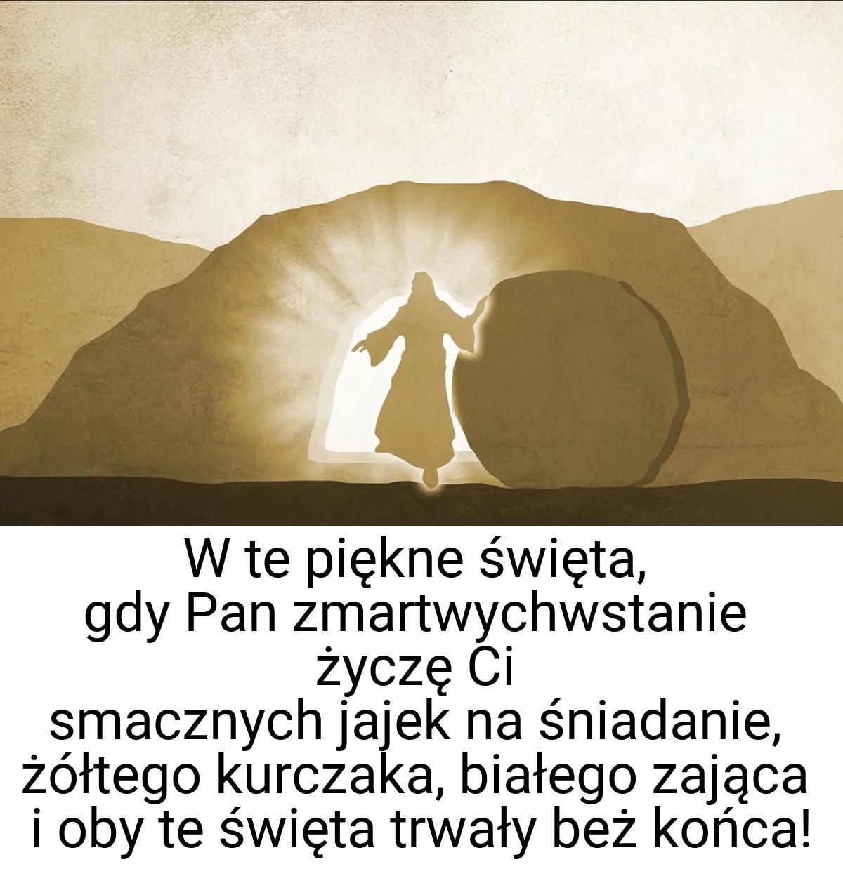 W te piękne święta, gdy Pan zmartwychwstanie życzę Ci