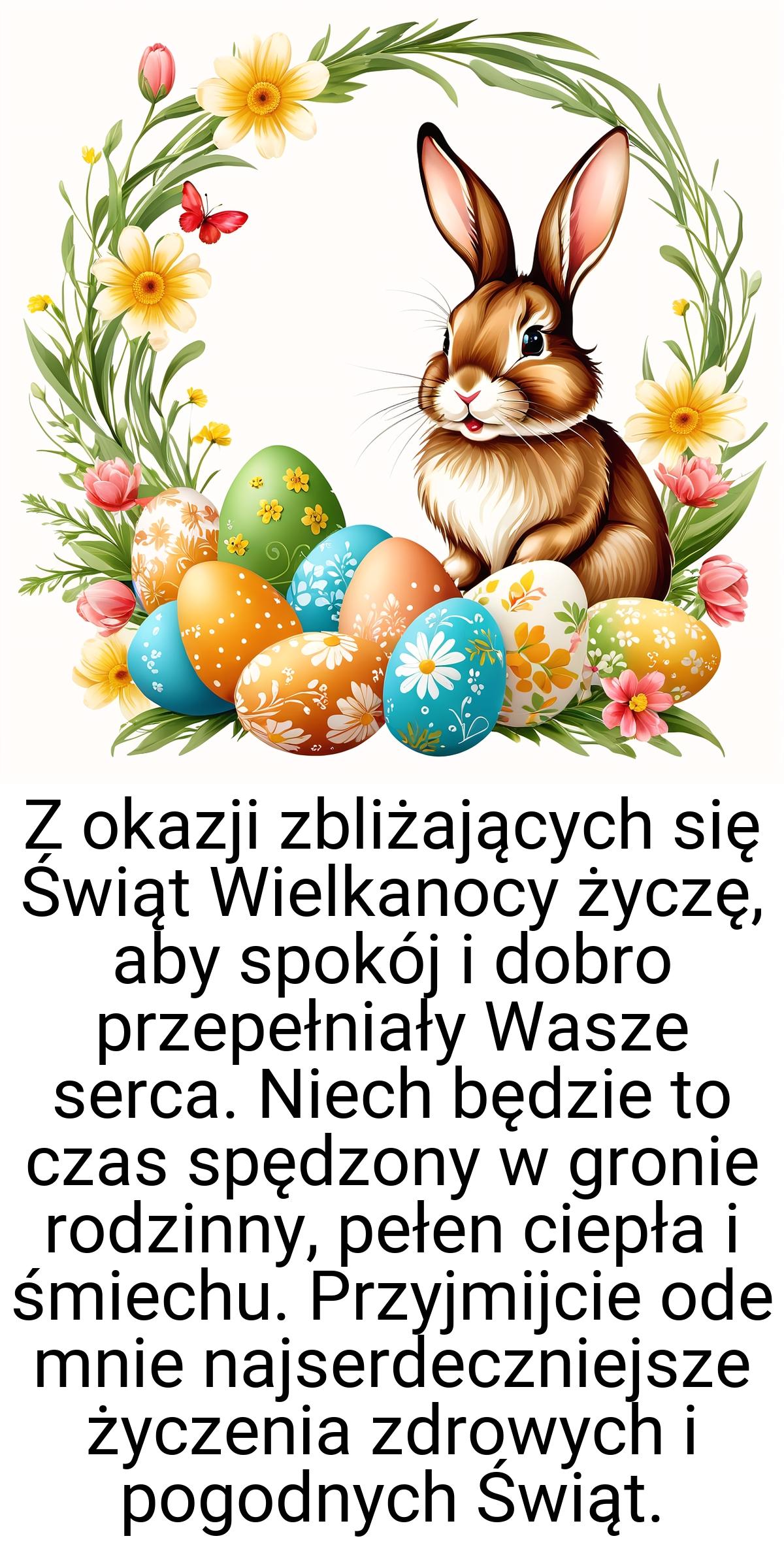 Z okazji zbliżających się Świąt Wielkanocy życzę, aby