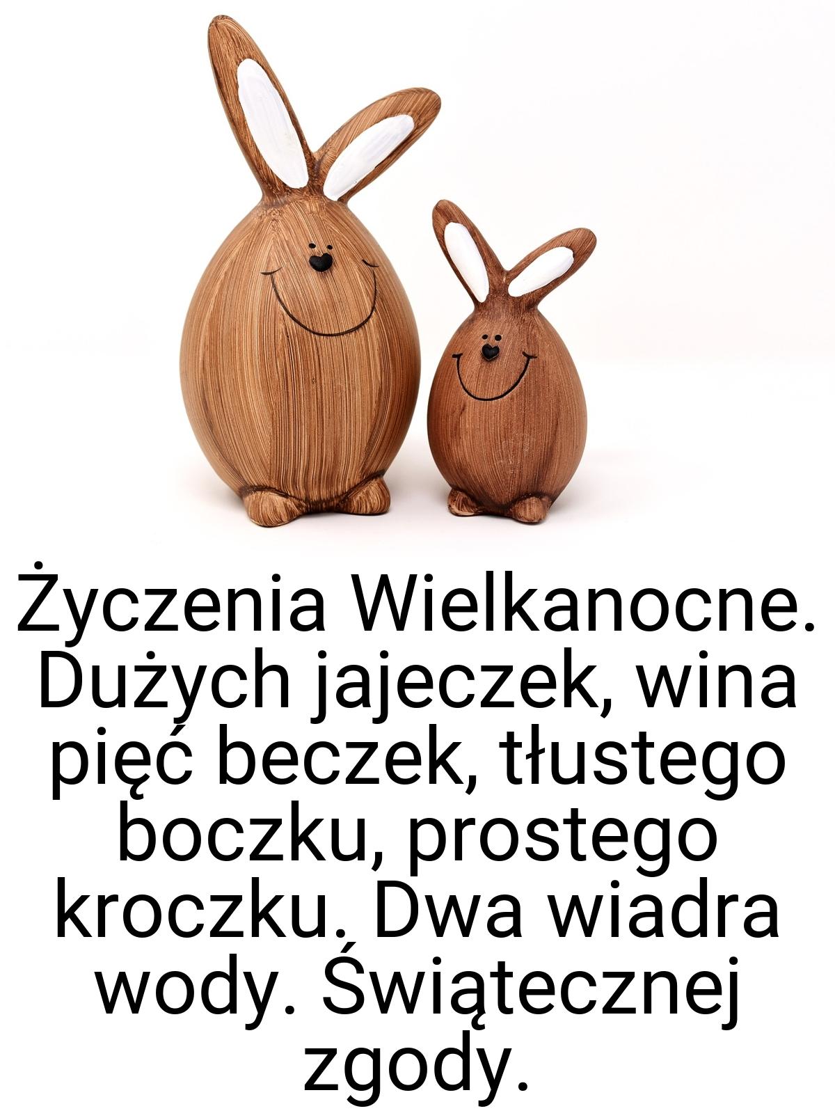 Życzenia Wielkanocne. Dużych jajeczek, wina pięć beczek