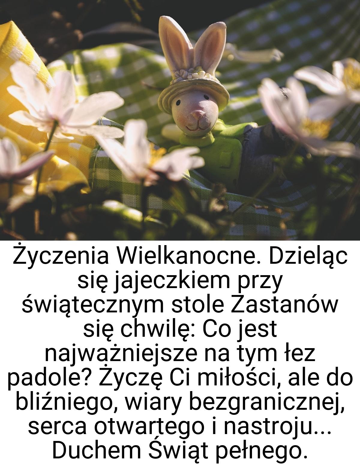 Życzenia Wielkanocne. Dzieląc się jajeczkiem przy