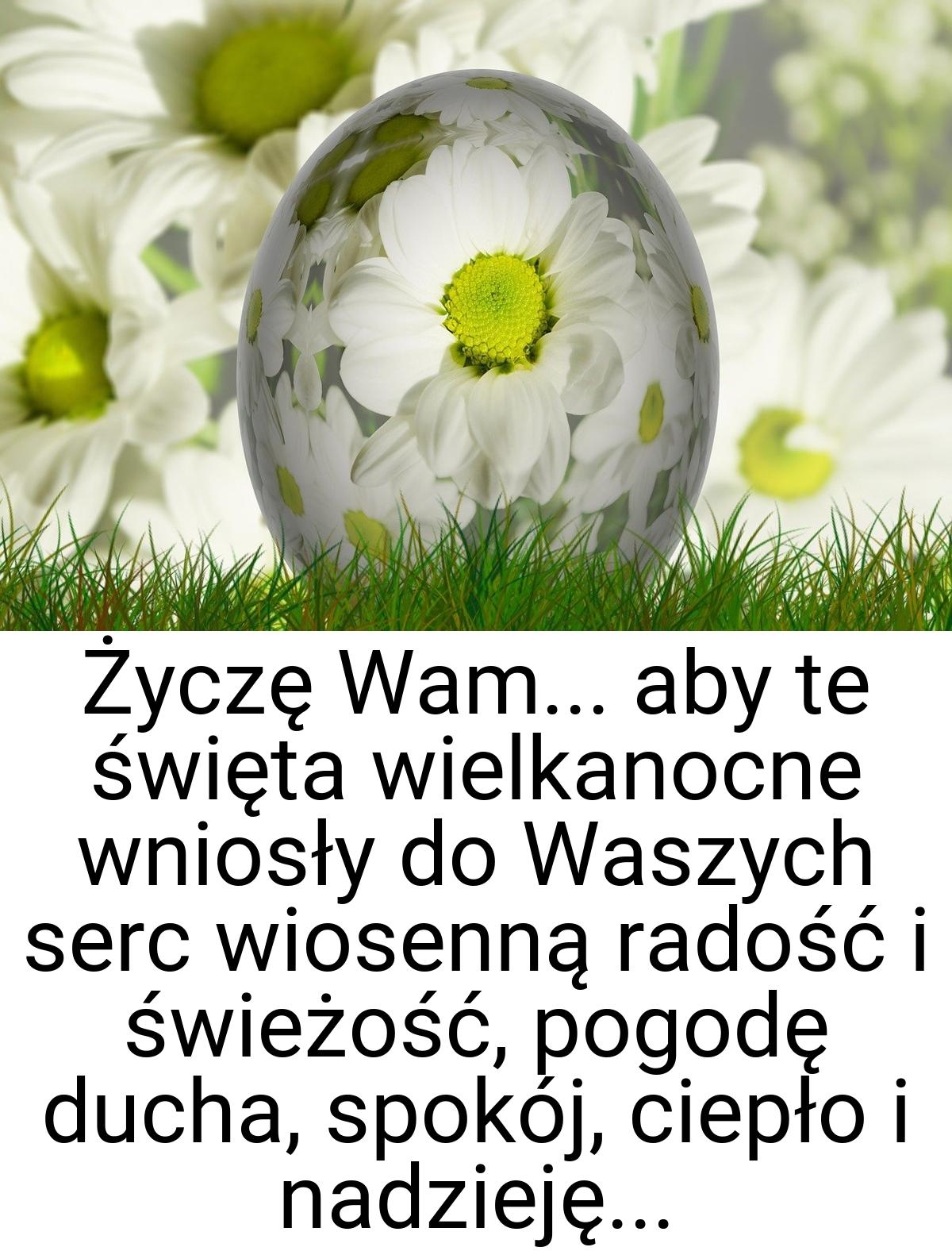 Życzę Wam... aby te święta wielkanocne wniosły do Waszych